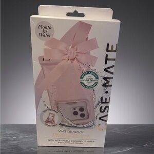 case-mate Waterproof Floating Phone Pouch in Light Pink with Bow Accent